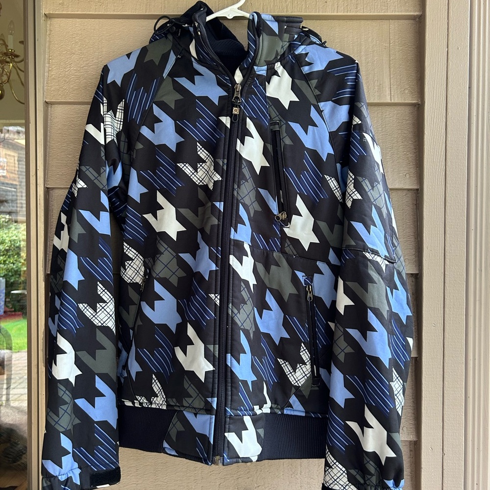 Empyre Clothing Blue and Black Houndstooth Ski/Snowboard Jacket